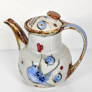 Ken Edwards signed El Palomar hand made Mexican Tea pot Rustic Pottery Decor